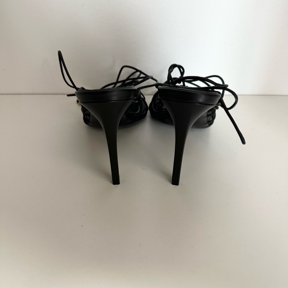 Balmain Black Mikki Lace-Up Sandal Heel - Picture 8 of 11